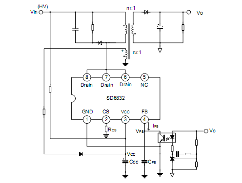 sd6832應(yīng)用電路圖