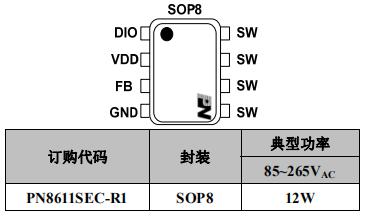 PN8611封裝及腳位配置圖