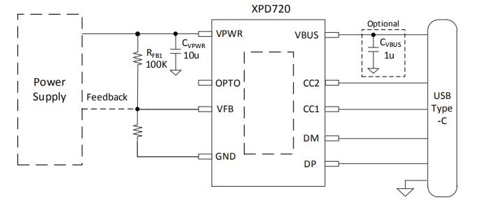 協(xié)議芯片XPD720 DC-DC電路圖