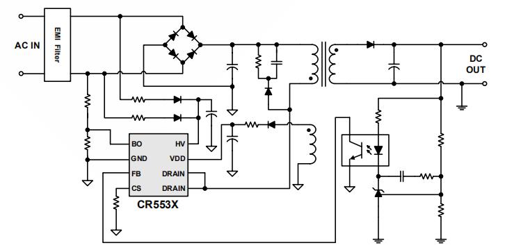 CR5534替換ob5224芯片電路圖