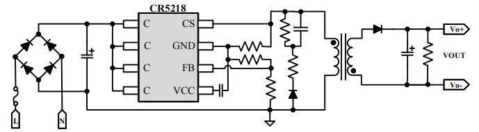 CR5218充電器雙繞組芯片電路圖