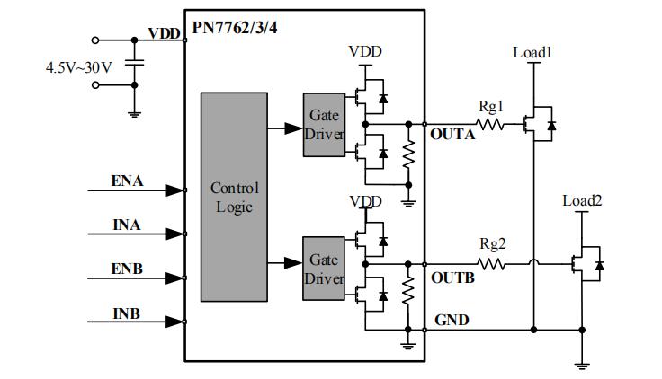 PN7762/3/4 典型電路圖