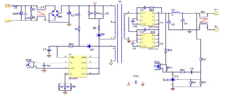 CR5159TN+CR85V25RS_9V3A電源適配器方案典型電路圖