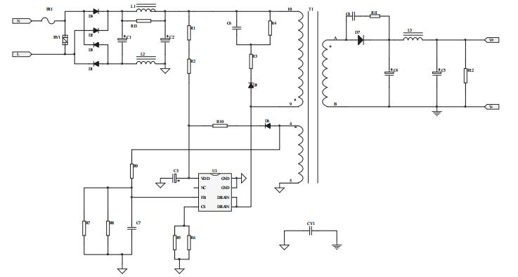 CR6248_12v1a適配器方案電路圖