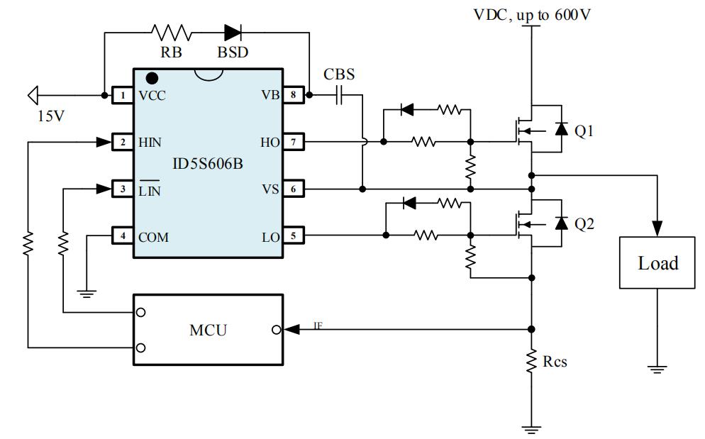 IR2103替代料ID5S606B典型應(yīng)用電路圖