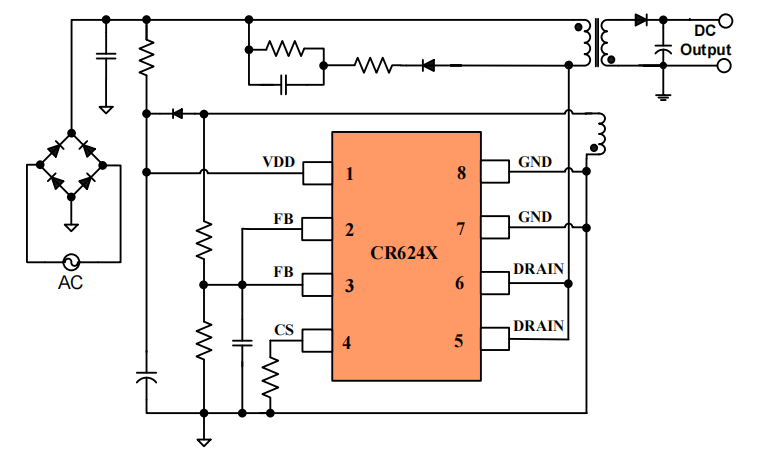 CR6247芯片典型應(yīng)用電路圖